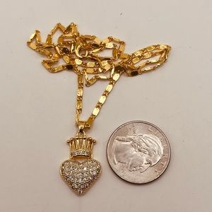 Fashion jewelry unisex king heart necklace